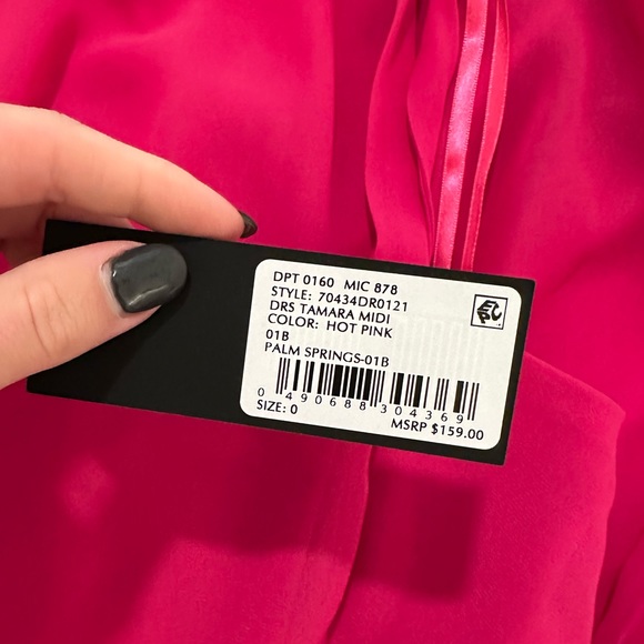 Never worn BEAUTIFUL pink Midi Dress with bow tip straps! - Picture 2 of 3